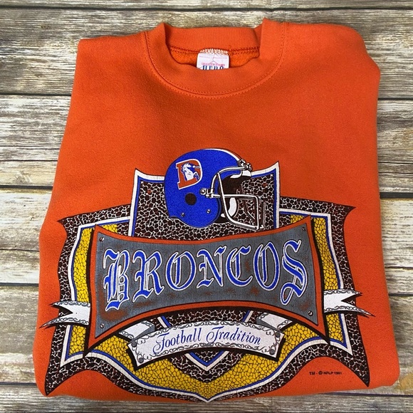 Vtg Denver Broncos Crewneck Sweatshirt MED - Picture 3 of 6